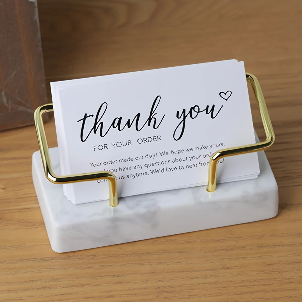 Metal Photo Panel - Elegant marble card holder with gold