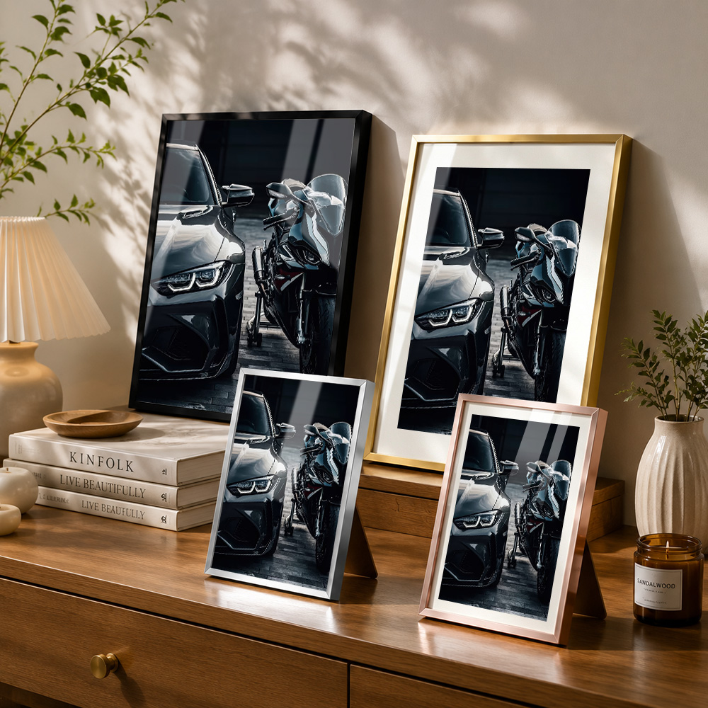 Black Car And Motorcycle Duo M - đánh giá và giá Metal Photo Panel