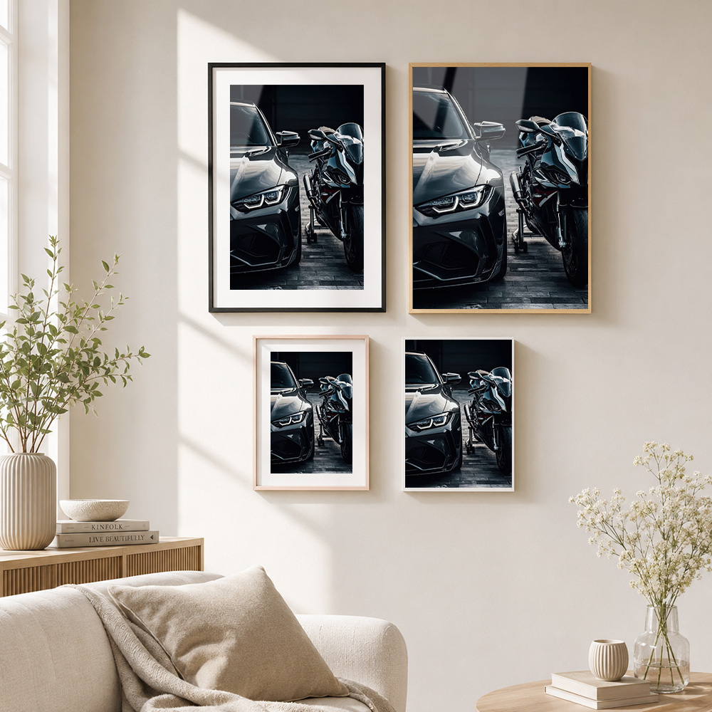 Black Car And Motorcycle Duo M - đánh giá và giá Metal Photo Panel