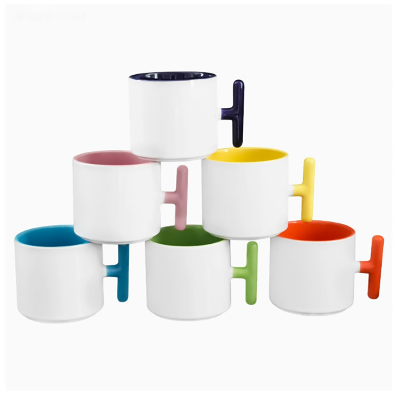 2PCS Creativity T-shaped handl - đánh giá và giá Sublimation Mug White