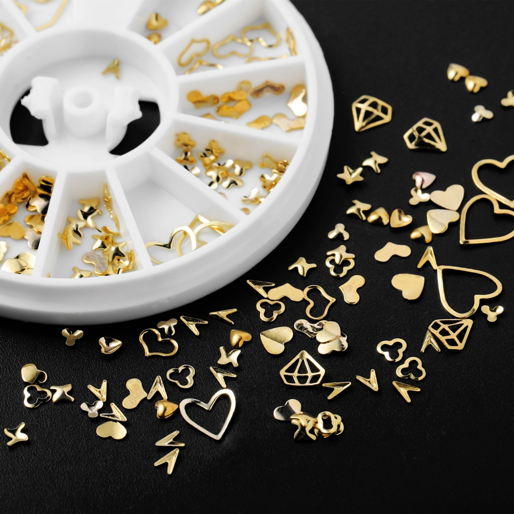 1Box Gold Nail Art Glitter Met - đánh giá và giá Metal Photo Panel